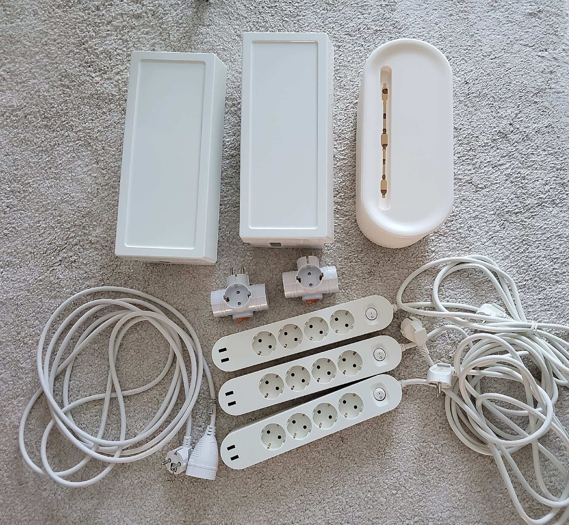 이케아 멀티탭3개.정리함3개.5m콘센트.3구멀티탭2개