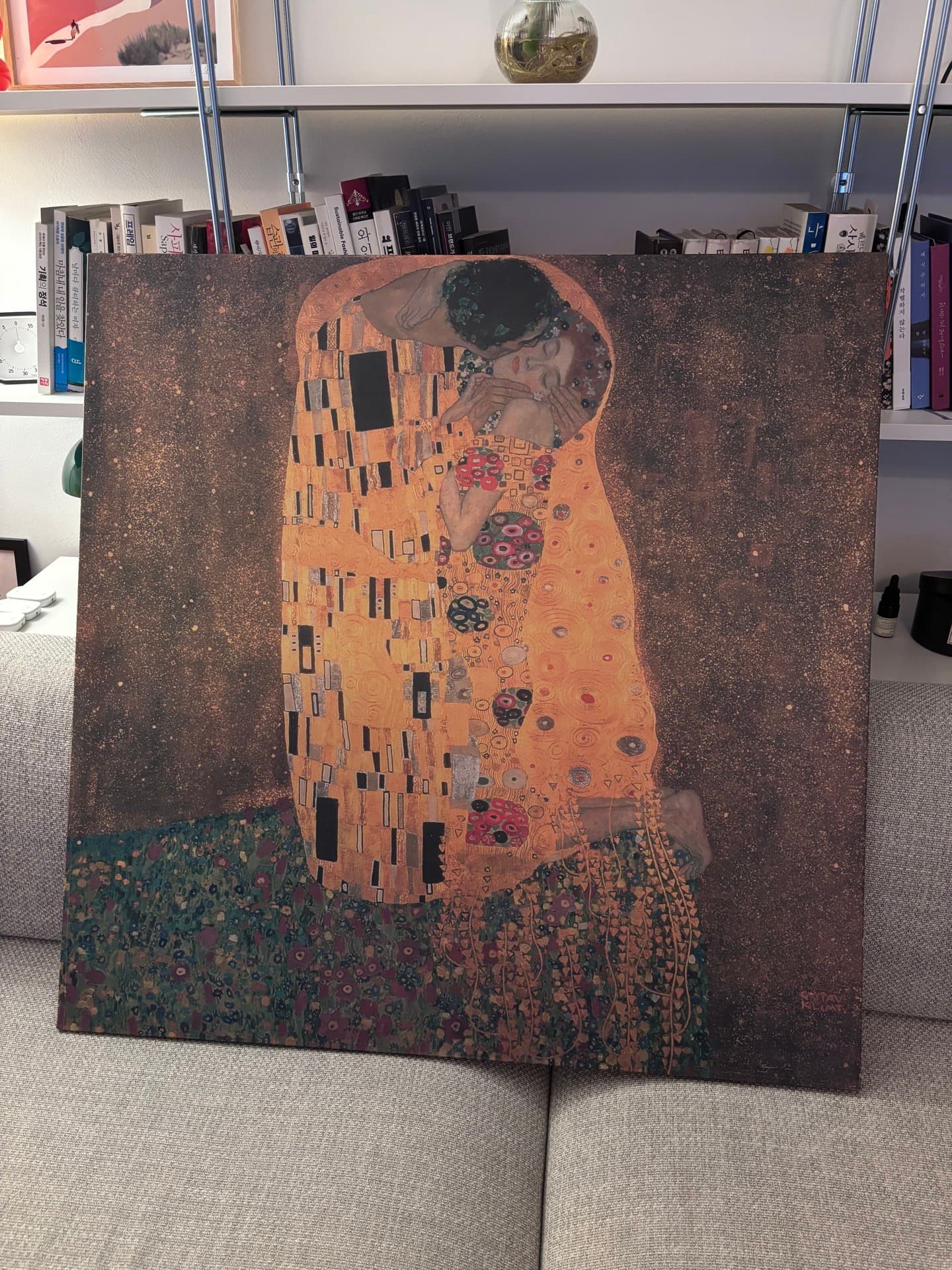 이케아 캔버스 액자 클림트 '키스' (90x90cm)