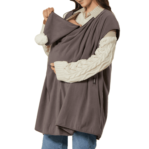 코니 아기띠 망토형 방한워머 차콜