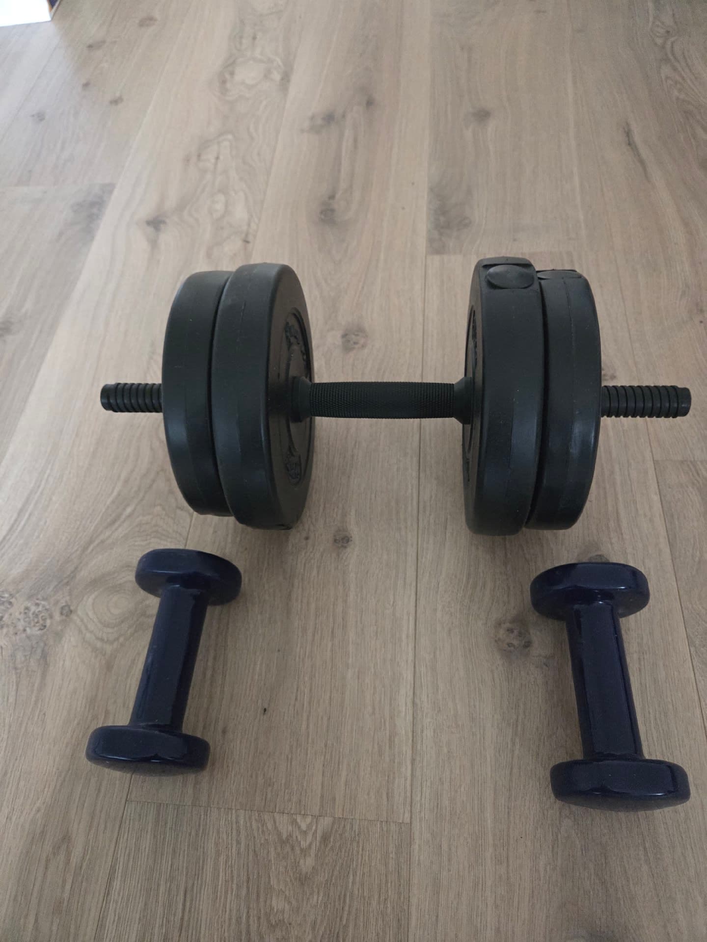 덤벨1개. 아령2개
